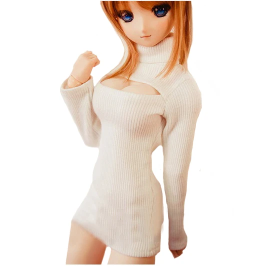 

[wamami] 50# White Chest Op Sweater/Tight Knitwear For 1/4 MSD DOD BJD Girl Doll
