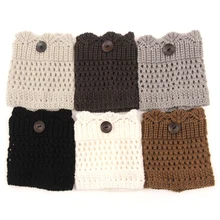 Горячая Распродажа, женские гетры на осень и зиму, ботинки, акрил, шерсть, вязание пуговица, отделка, полый трикотаж, носки, верхние манжеты