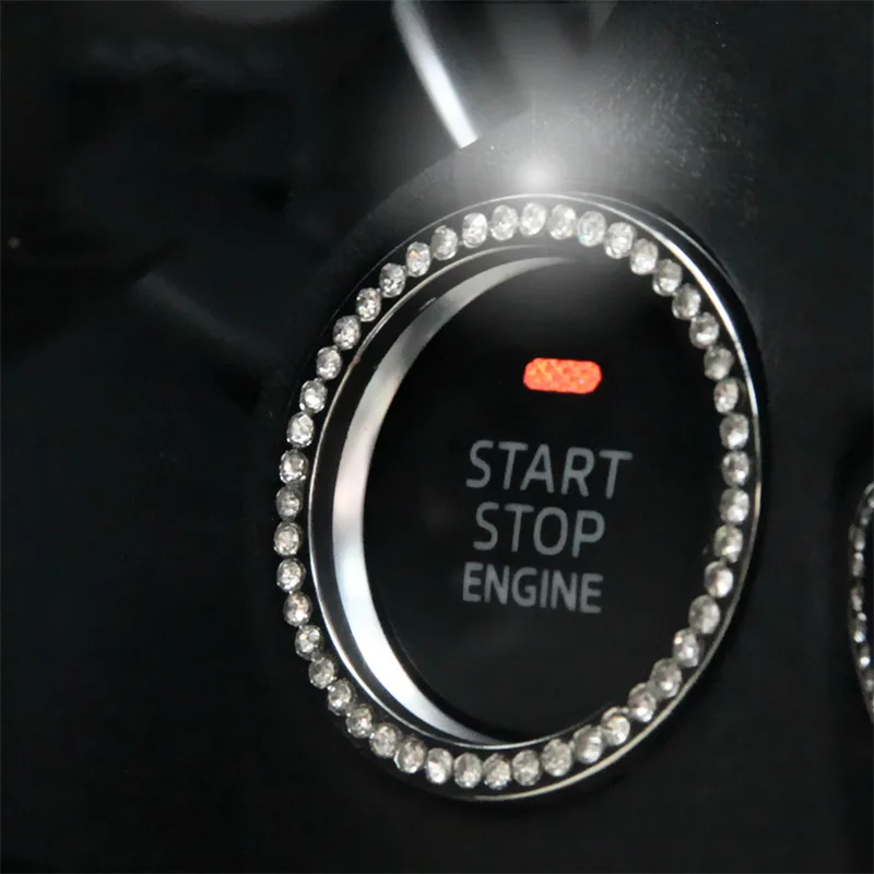 

1Pcs Car Styling Auto Engine Start Stop Decorative Ring Case Car Button Decoration Interior Cover Switch Key Ring Accessories