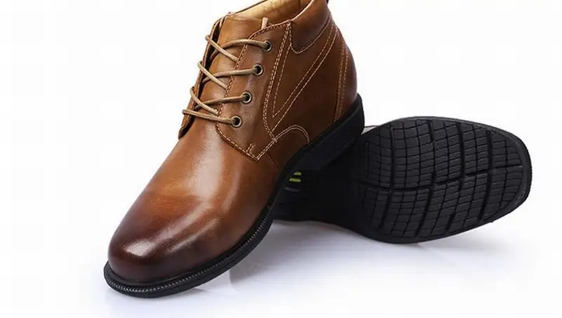 Cyabmoz/модные брендовые мужские туфли из натуральной кожи, визуально увеличивающие рост; Мужские Повседневные Вечерние туфли на шнуровке, на каблуке 9 см