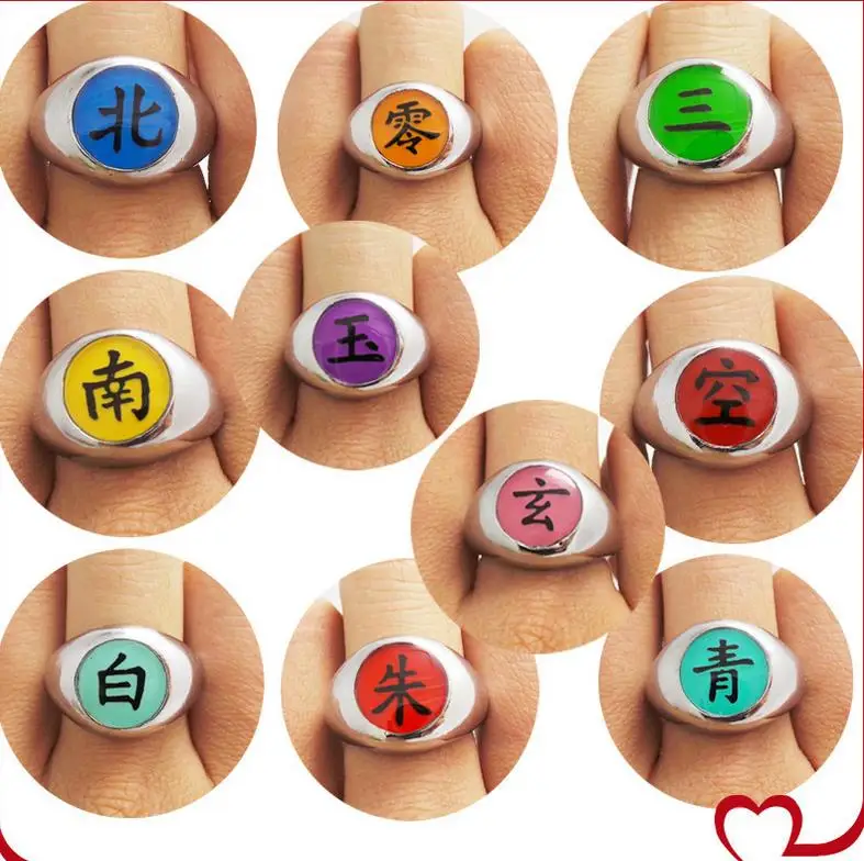 

Anime Naruto Cosplay Akatsuki Ninja Nagato Uchiha Itachi Deidara Sasori Kakuzu Orochimaru Zetsu Hidan Finger Ring Model Toys