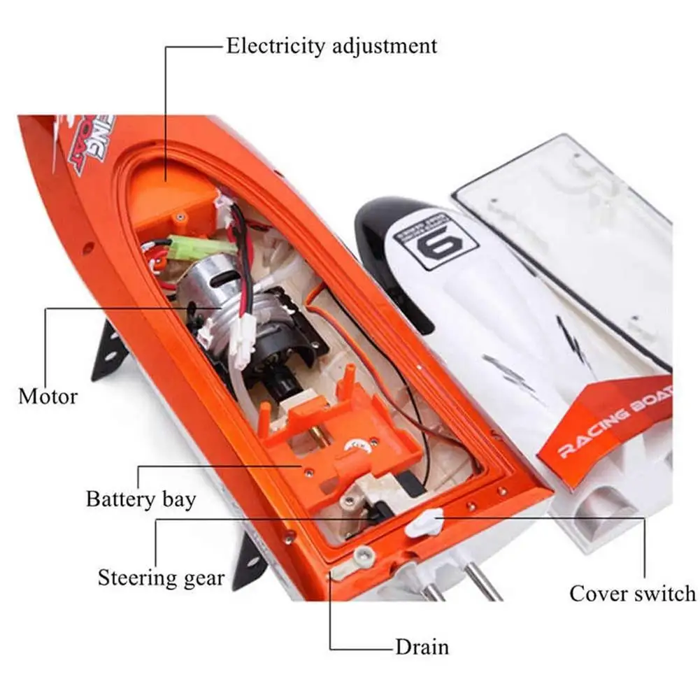 LeadingStar FT009 2,4 г двойной слои беспроводной Дистанционное управление RC гоночная лодка