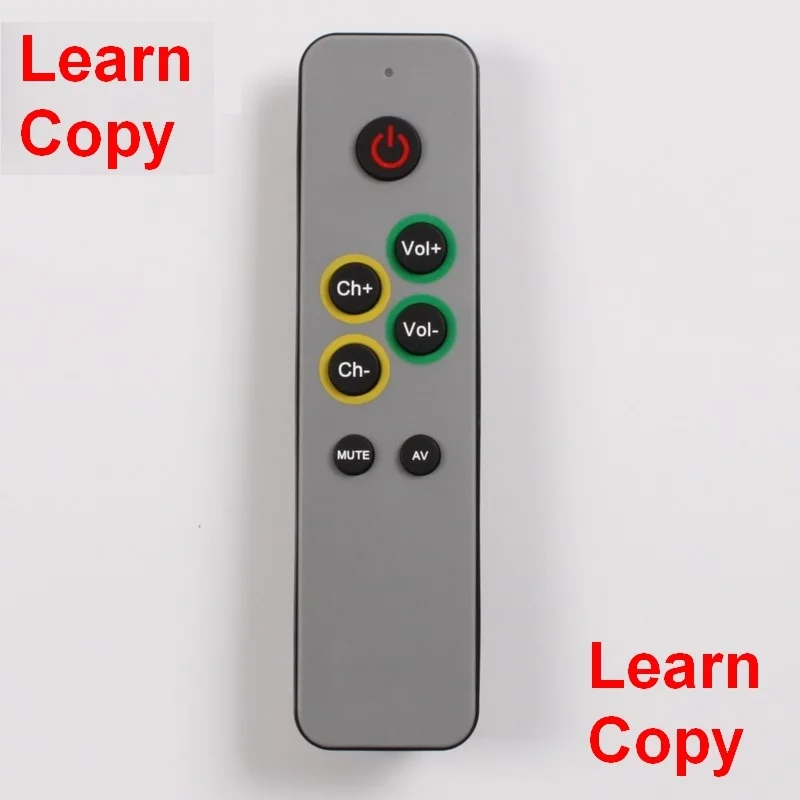 Learning Remote control for TV,STB DVB ,Receiver,DVD, 7 big buttons controller duplicate IR code, easy use for old people Learning Remote control for TV,STB DVB ,Receiver,DVD, 7 big buttons controller duplicate IR code, easy use for old people