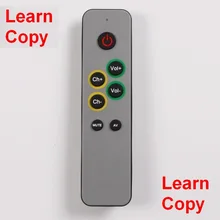 Learning Remote control for TV STB DVB Receiver DVD, 7 big buttons controller duplicate IR code,  easy use for old people