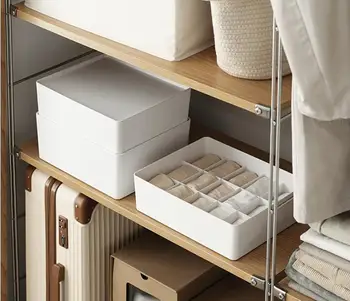 

Storage Box For Ties Socks Shorts Bra Underwear Organizer Divider Drawer Lidded Closet Organizer