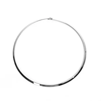 DoreenBeads 304 Stainless Steel Wire Collar Neck Round Circle Torque Necklace Dull Silver Color 45.5cm(17 7/8″) long, 1 Piece