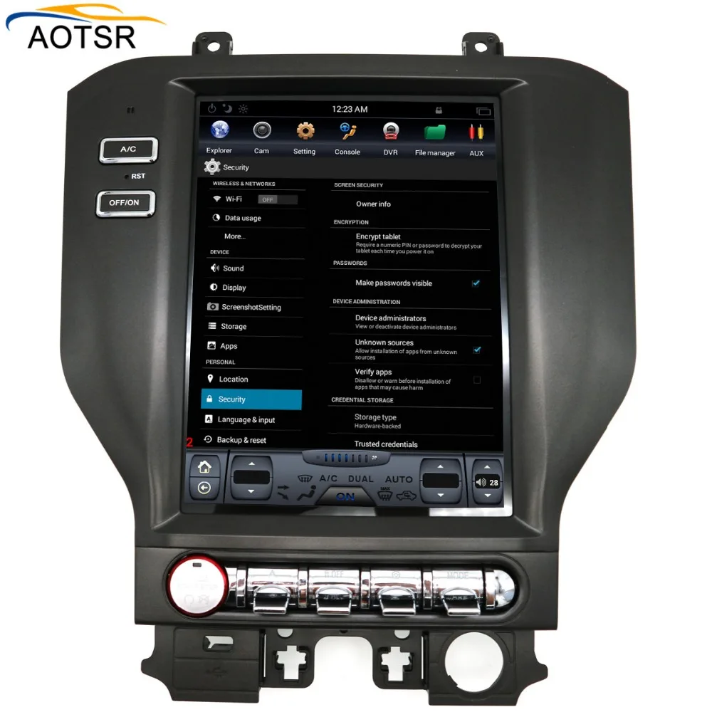 Perfect Tesla style 10.4" BiG Screen Android 7.1 Car Multimedia DVD player headunit for Ford Mustang 2015-2017 Radio GPS Video Free Map 2