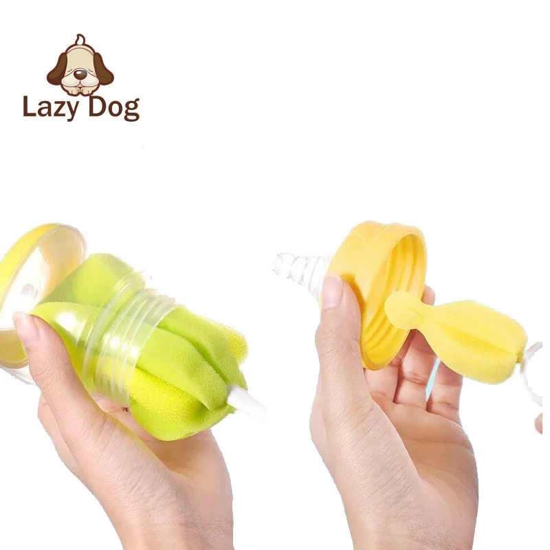 2Pc/Set Baby Bottle Brushes Sponge Clean Brush Infant Cup Glass Pacifier Washing Safety Cleaning Tool |