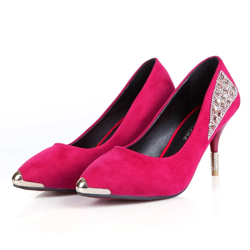 Red bottom High Heels Women Pumps Glitter metal pointed toe High Heel