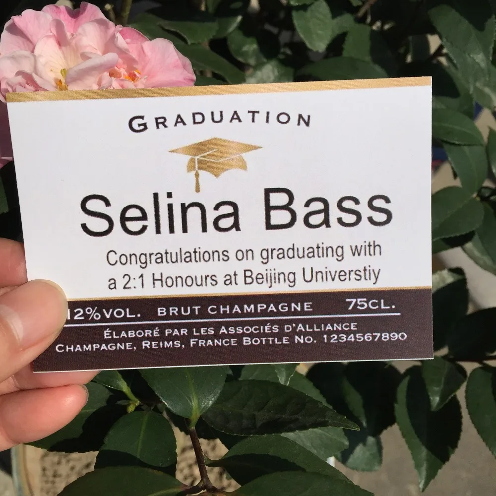 Personalized Graduation Wine Champagne Label Party Custom Wine Label Gift decorations-in Party ...