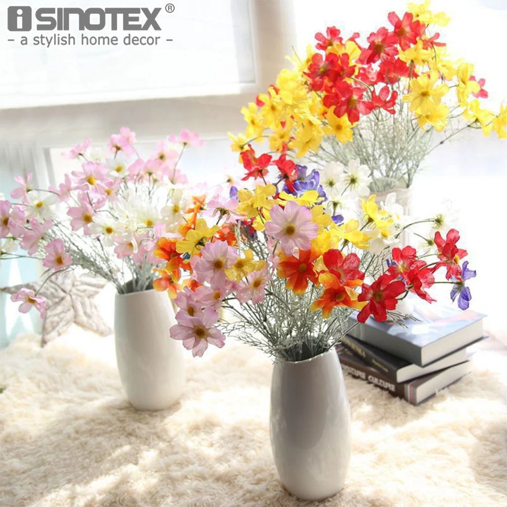 Buy Artificial Flowers DIY Silk Decorative Flowers Fake Flower Cosmos Bouquet