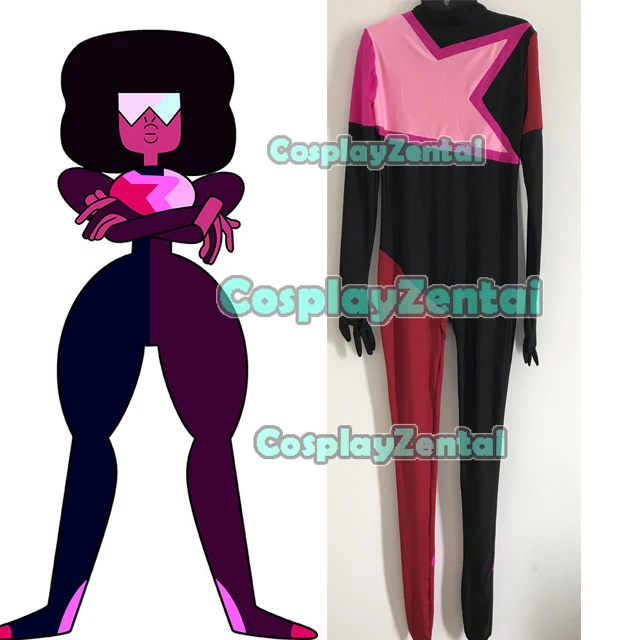 

Garnet Costume From Steven Universe Female Spandex Superhero Costume Halloween Cosplay Zentai Suit Jumpsuit for Kids/Adult