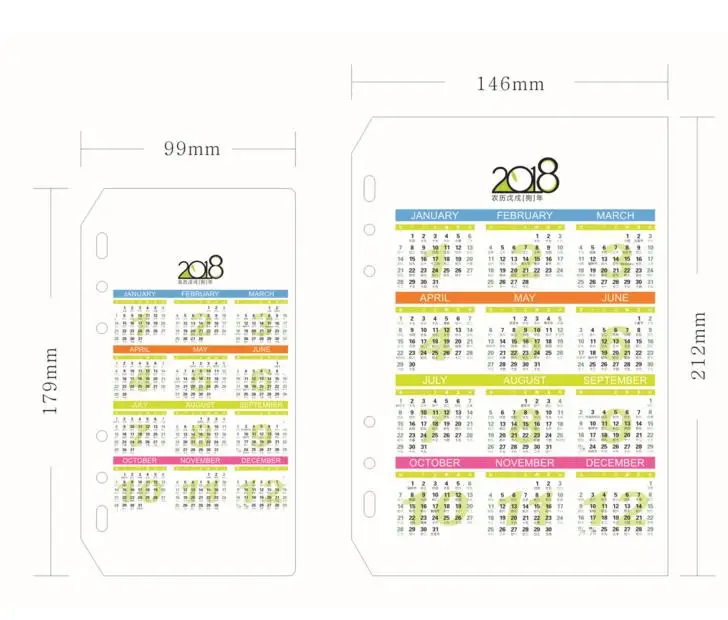 A5 A6 ПВХ календарь для 6 отверстий с отрывными листами, спиральный записная книжка, планировщик, записная книжка для составления расписания толстой тетради