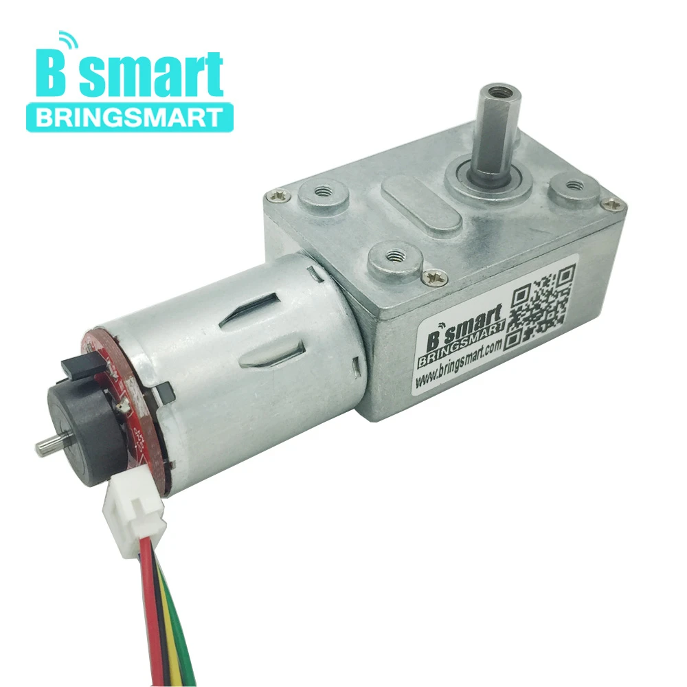 

Bringsmart Encoder Worm Motor 12V Electric Gear Motor 4-115RPM Adjustable Speed 0.22-5.7kg.cm Reversed Metal Gears JGY-370B