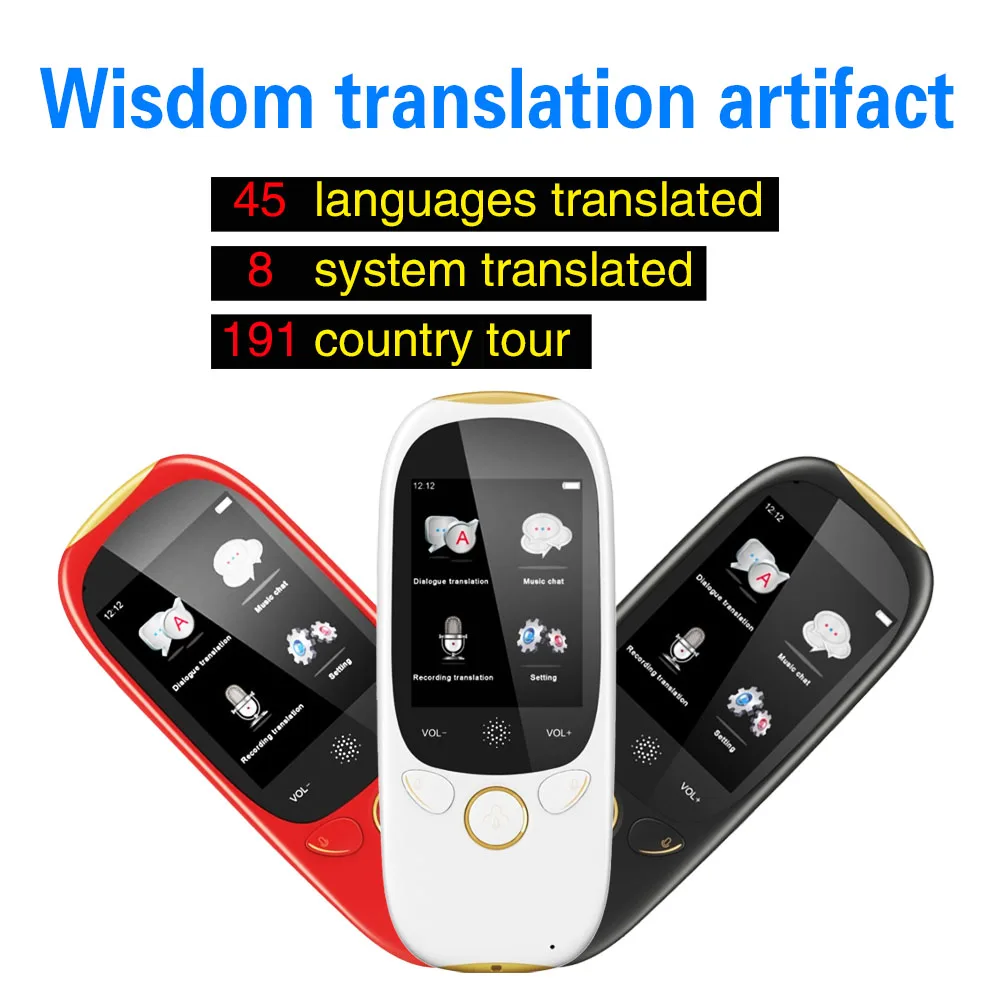 

Boeleo K1 2.0 Inch Voice Translator Smart Business Travel AI Translation Machine 45 Languages Translator Russian language new