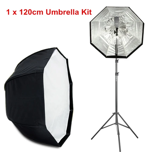 1x120cm Umbrella Kit Viltrox 3 в 1 80 см/120 см 4" восьмиугольный фото-зонт студийный отражатель с функцией софтбокса+ 74,8" светильник Стенд+ кронштейн для вспышки комплект для камеры - Цвет: 1x120cm Umbrella Kit