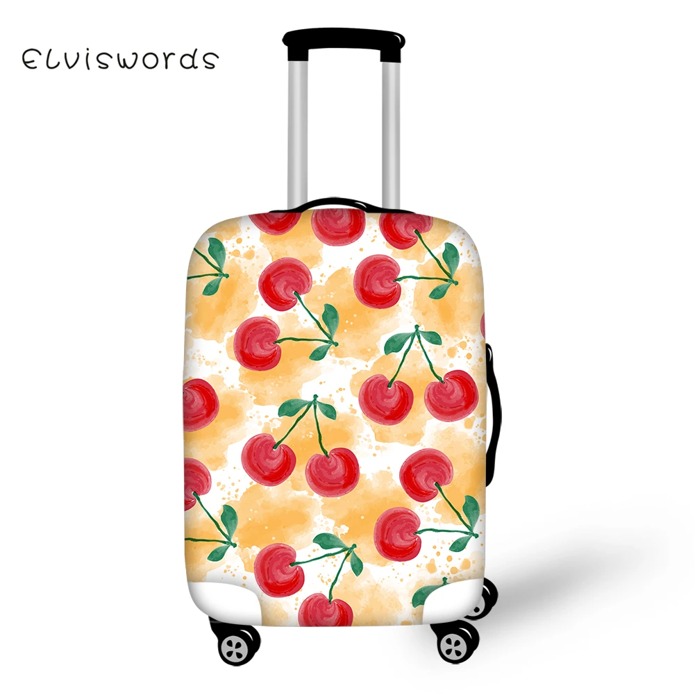 

ELVISWORDS Travel Luggage Cover Cute Food Pattern for Suitcase Protective Cover Elastic Stretch to 18''-30'' Case Dust Protector
