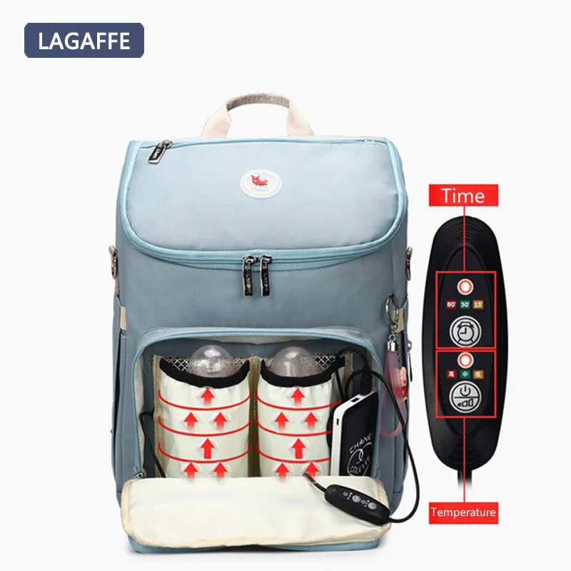 

LAGAFFE USB Insulation Baby Diaper Bag Backpack for Mom Stroller Nappy Changing Mommy Maternity Mother Organizer Wet Travel Bags