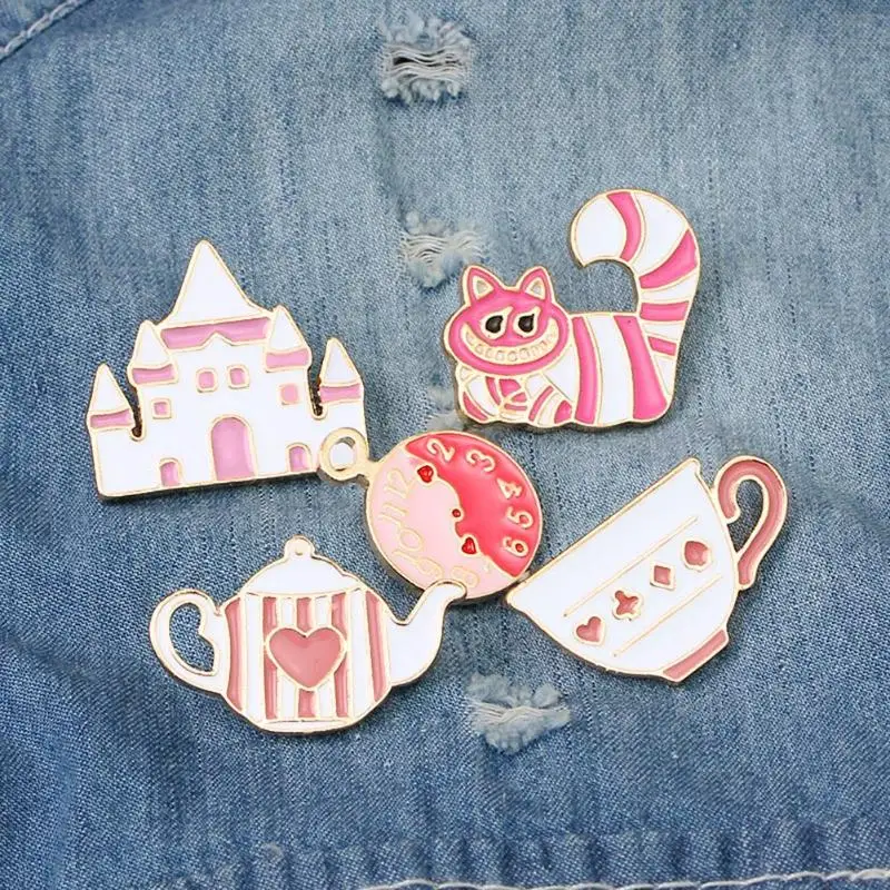 

Cartoon Enamel Pins Brooches Pin Badges Cute Metal Animal Brooches Pins For Women Princess Pink Brooch Coat Bag Brooches Pin
