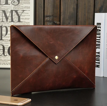 

X-Online hot sale good quality man vintage envelope bag male clutch