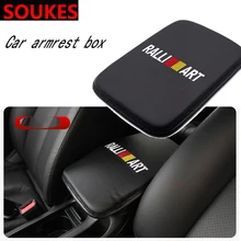 Ralliart гоночный автомобиль эмблема нескользящий подлокотник коробка коврики для Mitsubishi outlander lancer 10 3 9 xl asx l200 carisma colt pajero