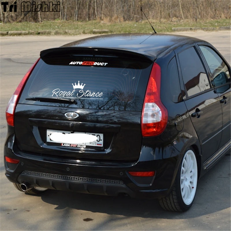 Tri mishki HZX497 12*35,2 см слова королевская позиция Корона узор забавная наклейка для автомобилей виниловые наклейки аксессуары Наклейка На Автомобиль переднее стекло