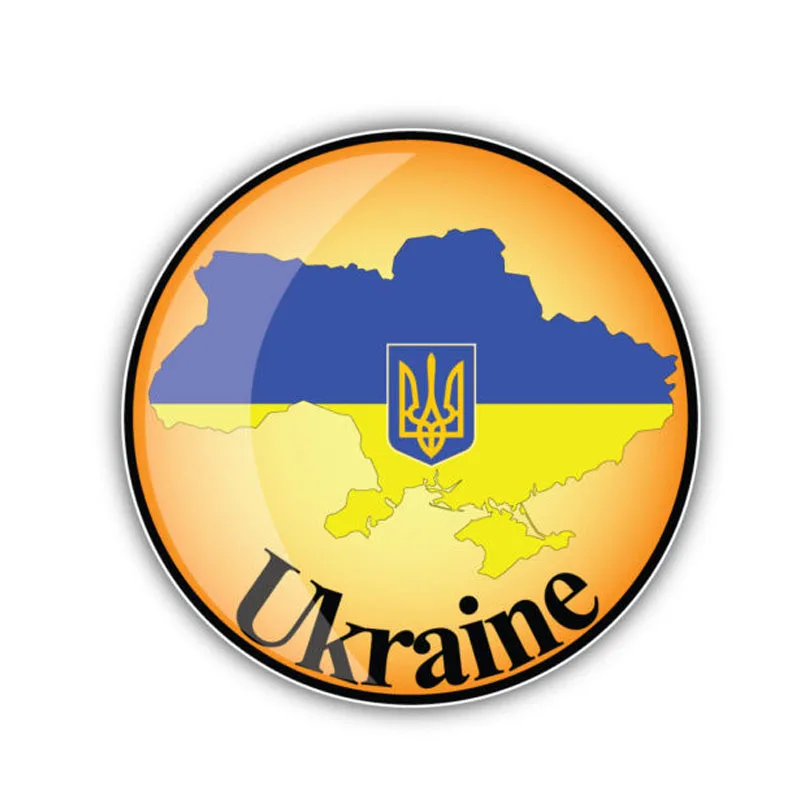 

12.7CM*12.7CM Ukraine Map Flag Round Label Decal Car Sticker CarStyling 6-1320