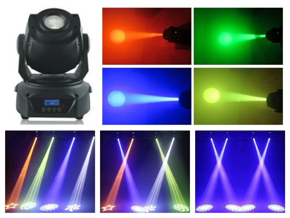 

2pcs/lot, LED Moving head spot 90W RGBW Stage Light DMX with 3 facet prism ktv nightclub disco american dj wash