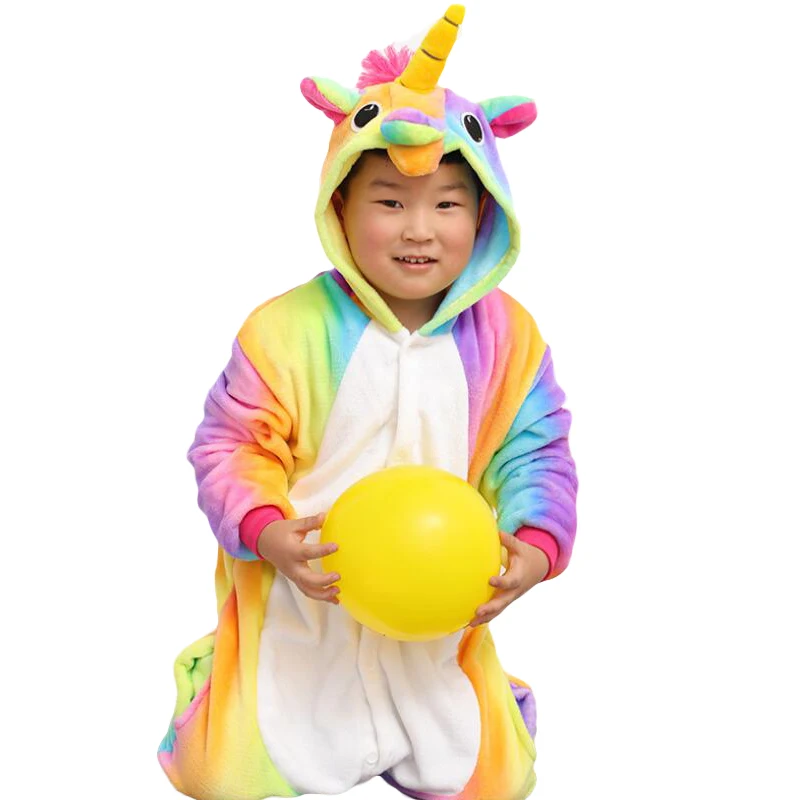 

Baby Boys Girls Winter Cartoon Sleeping Romper Costume Children Kids Cosplay Pony Thick Pajamas Clothing Infant Velvet Clothes