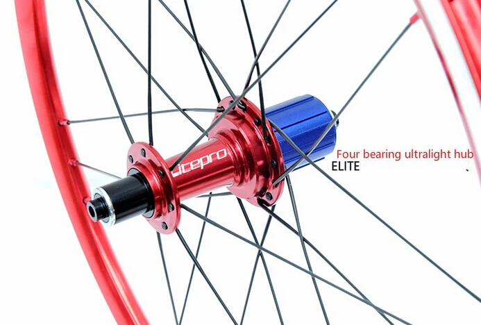 Flash Deal Litepro ultralite 960g 16/21h 20 inch 406 wheel set folding bike V brake wheelset bmx wheels bmx parts 2