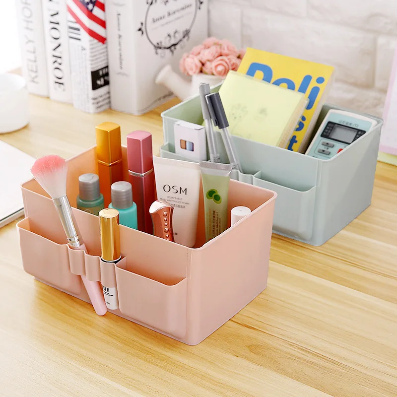 4Color Plastic Desktop Storage Box Women Makeup Cosmetic Toiletries