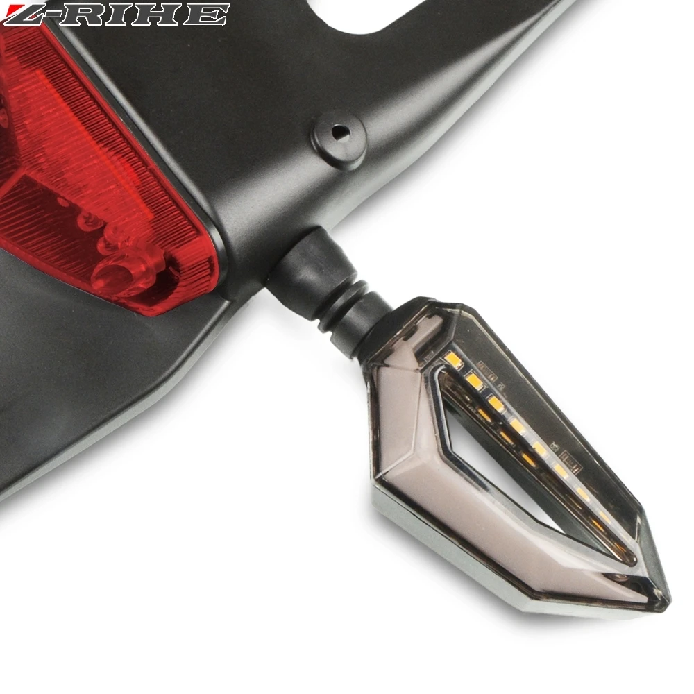 Motorcycle Enduro Trial Bike Fender 12 LED Brake Stop Rear Tail Light Motorbike Taillights Scooter Moto LED Turn Signal Light