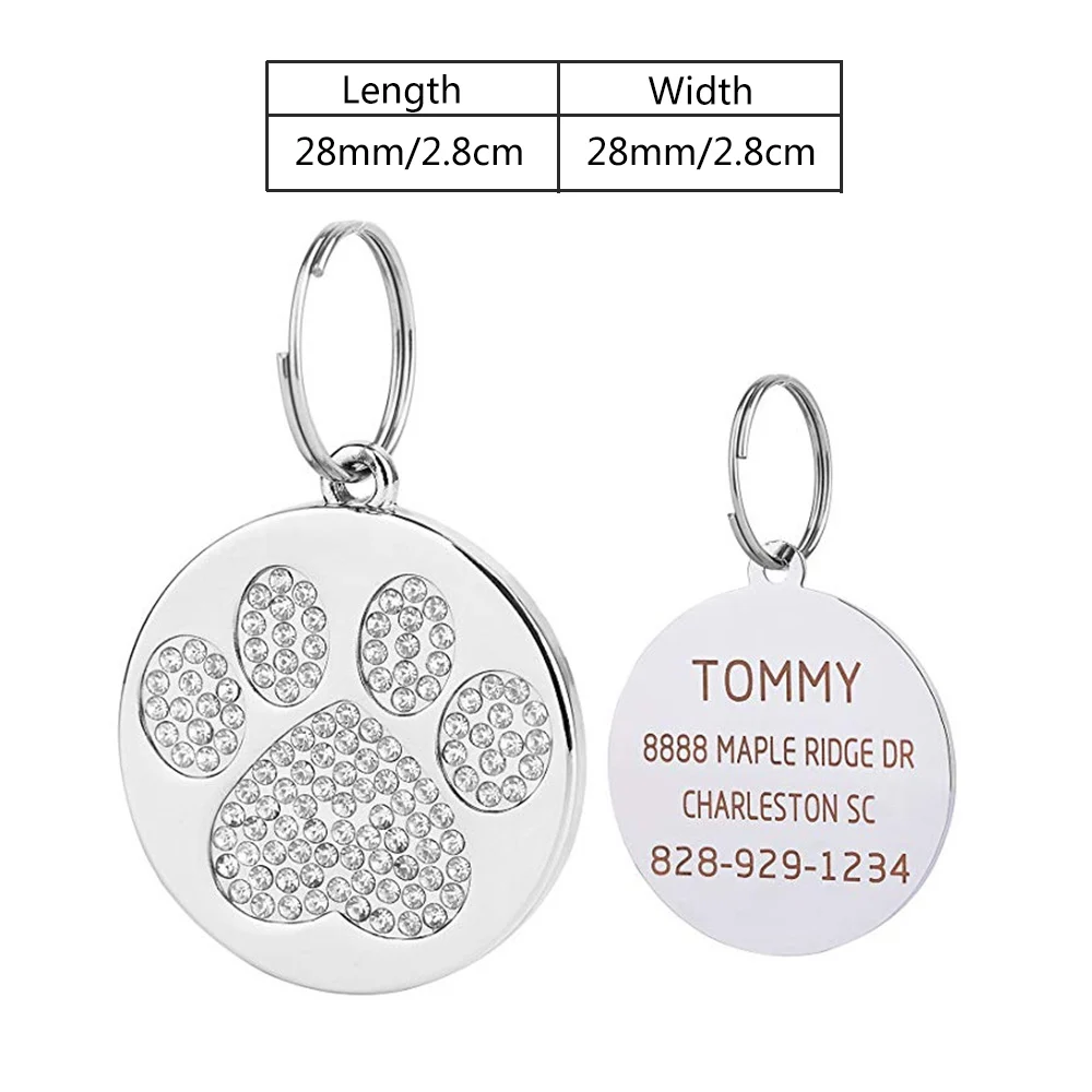 Personalized Dog ID Tags Engraved Metal Tag for Small Dogs Name Collar for Cat Puppy Pet Accessories Customized Name Tags 