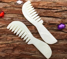 1 piece Natural Xiu Yan Jade stone craved hair comb for health care