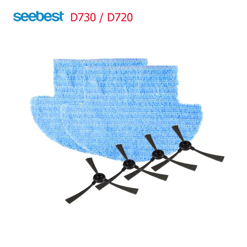 

Seebest D730 Seebest D720 Robot Vacuum Cleaner replacement Spare Parts (Side Brush * 4pcs+Mop * 2pcs)