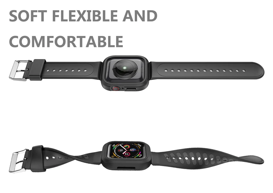 Резиновый ремешок для часов Ithuriel для Apple Watch, ремешок 38 мм, 40 мм, 42 мм, 44 мм, мягкий спортивный Чехол для iWatch series 4, 3, 2, модный