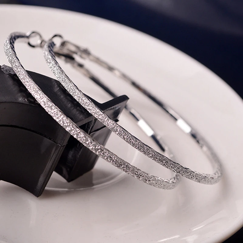 SALE Fashion Big Round Hoop Elegant Simple Pierced Silver/Gold 2 Colors For Evening Party Free Shipping