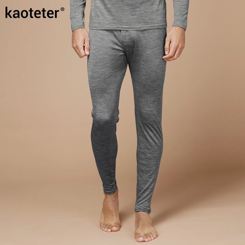 

90 % Silk 10% Wool Men Warm Pants Men Casual Capris Pantalon Men Bottoming Loose Winter Autumn Pants