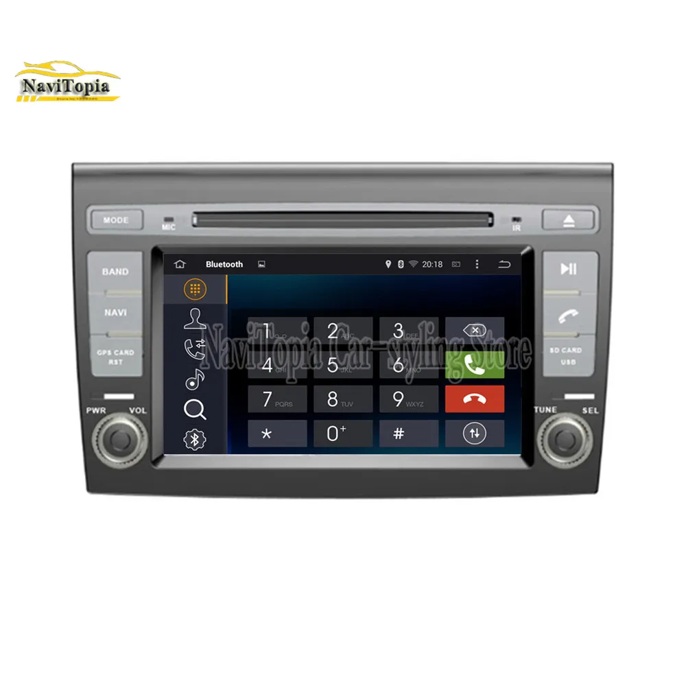 Discount NAVITOPIA 7inch 4G RAM 64G ROM PX6 Six Core Android 9.0 Car DVD Player GPS Navigation for Fiat Bravo 2007 2008 2009 2010- 6