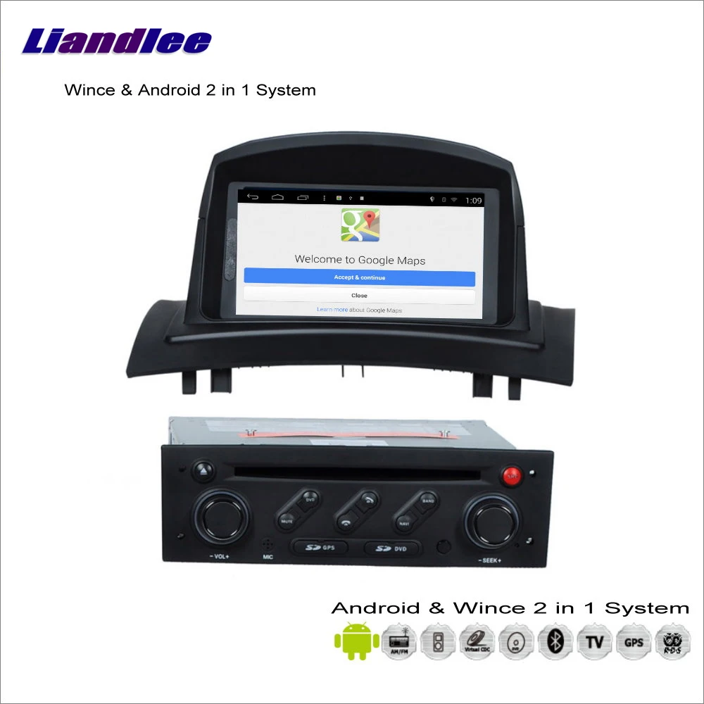 Best Liandlee Car Android Multimedia Stereo For Renault Megane II 2008~2010 Radio BT CD DVD Player GPS Nav Map Navigation Audio Video 1