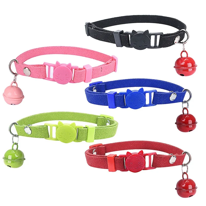 Cat Collar With Bell Dog Collar For Cats Solid Braid Kittens Pet Cat