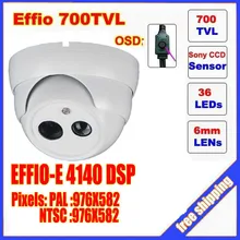 Безопасность 1/" sony Effio CCD 700TVL OSD меню одна лампа Массив светодиодный купольная камера ИК 30 м CCTV камера C220H