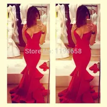 2016 nach Maß Neueste Sexy Lady Schöne New Fashion Design Elegante Meerjungfrau Schatz Rüschen Lange Bodenlangen Abendkleid