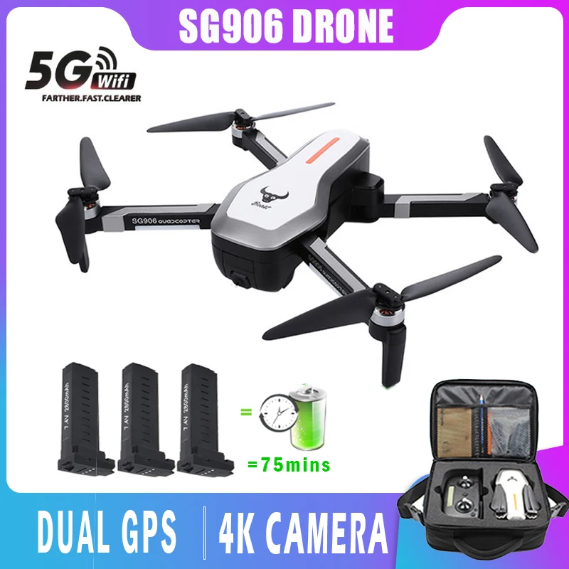 

SG906 GPS 5G WIFI FPV RC Drone 4K Brushless Selfie Drones with Camera HD RC Quadcopter Foldable Dron VS XS816 F11 B4W Drone