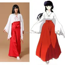 2016 Inuyasha Kikyo Kimono Cosplay Sistema Completo Por Encargo de Halloween Carnaval Anime cosplay traje Para Mujeres de La Muchacha Ropa