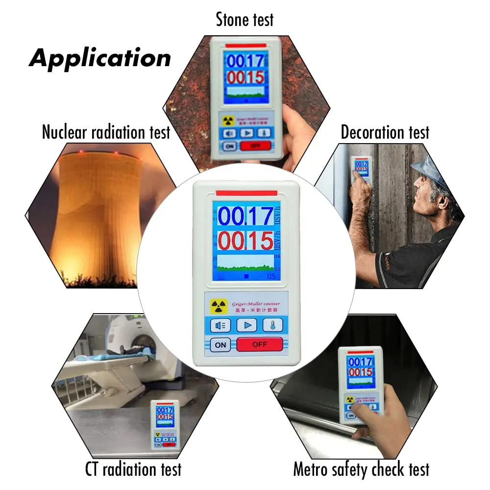 

Electromagnetic Radiation Detector Geiger Counter Radiation Dosimeter Beta Gamma X-ray Tester Personal Marble Detectors
