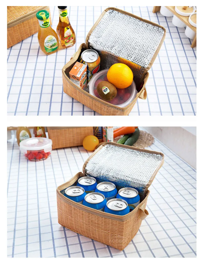 Aosbos Портативный Водонепроницаемый Сумки для обедов для Для женщин изоляцией Пикник сумка Для мужчин толстые Термальность Bento Box Еда