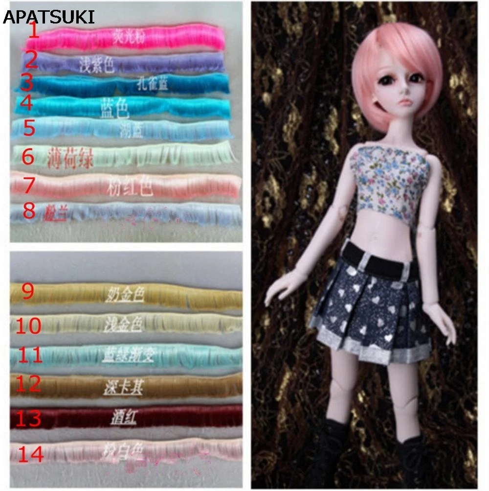 

5cm*100cm Doll Wigs Fringe Hair BJD/SD Doll Hair DIY High-temperature Wire Many colors Wavy hair Wigs