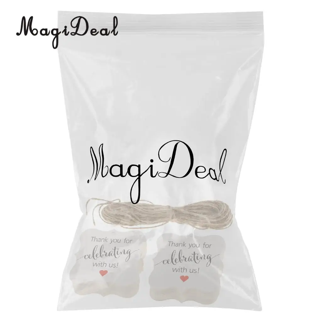 MagiDeal 100pcs Thank you for Celebrating with us Gift Tags Hanging Labels Wedding Birthday New Year Baby Shower Party Favor