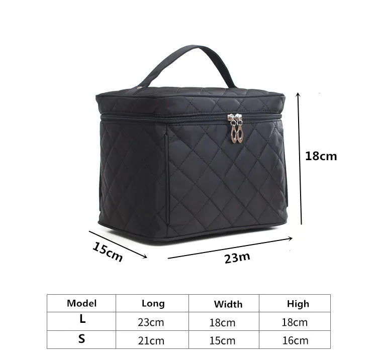 Large Cosmetic Bag Make up Cases Organizer Beauty Vanity Makeup Box Women Travel Necessarie Toiletry Wash Pouch With Mirror